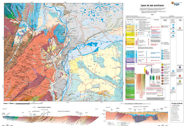 Carte géologique pédagogique de Lyon