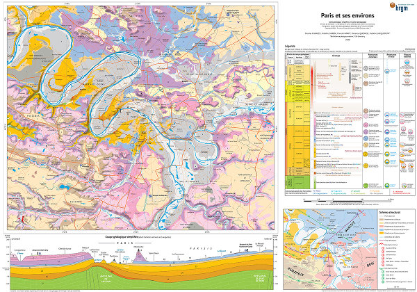 Carte géologique pédagogique de Paris et ses environs
