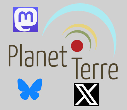Illustration des réseaux sociaux de Planet-Terre (X, Bluesky, Mastodon)