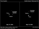 Pluton et ses satellites observés par le télescope spatial Hubble.
