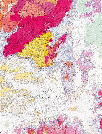 Les bouches de Bonifacio sur la carte géologique de Corse au 1/50 000 (carte récente, 2011, à la notice très détaillée)