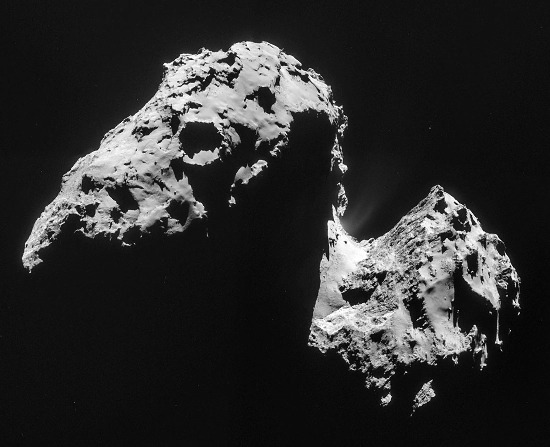 Images prises le 17 novembre 2014 d'une distance de 42 km du centre de la comète 67P/CG