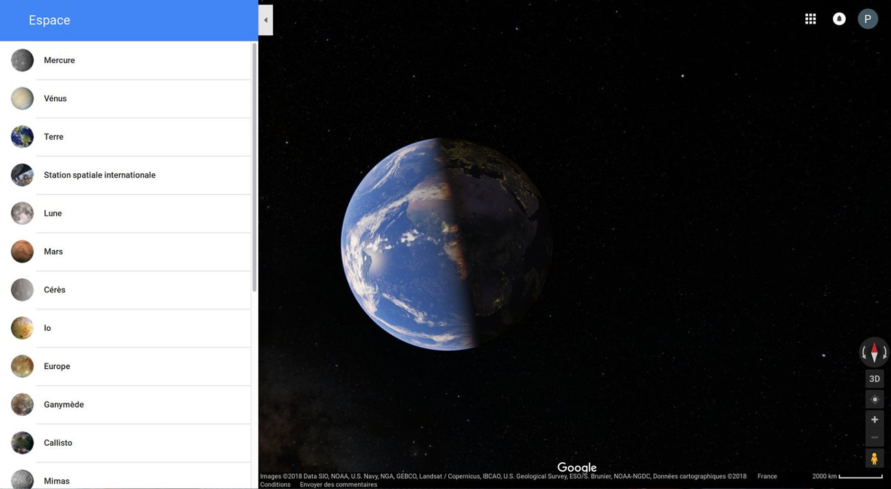 Lapplication Google Maps Space Explorer Le Système