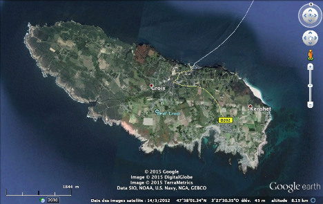 Vue aérienne de l'ile de Groix