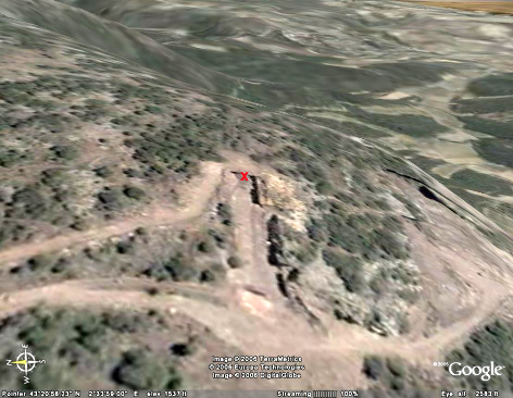 Localisation de la carrière de Félines Minervois (Hérault) avec Google Earth