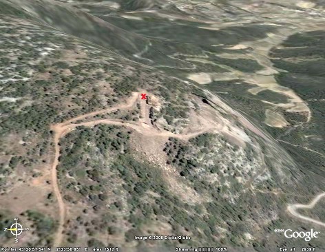 Localisation de la carrière de Félines Minervois (Hérault) avec Google Earth