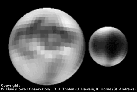 Vues de Pluton et de Charon (Télescope Spatial)