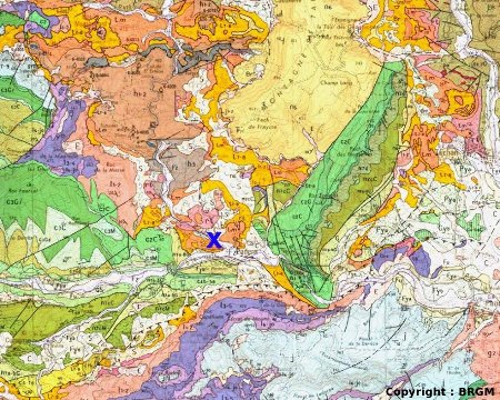 Extrait de la carte géologique de Tuchan 1/50 000
