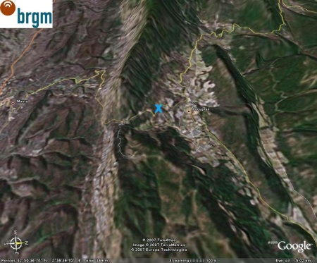 Vue Google Earth oblique du même secteur, Cucugnan (11)
