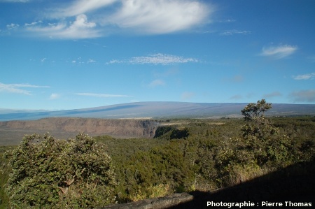 Le versant SE du Mauna Loa (4170 m), vu du Kilauea (1277 m), Hawaii