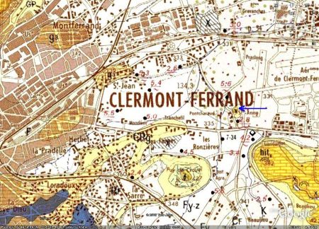 Détail de la carte géologique de Clermont-Ferrand au 1/50000