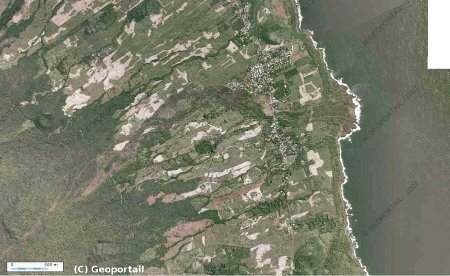 Vue aérienne de la coulée de Piton Sainte Rose