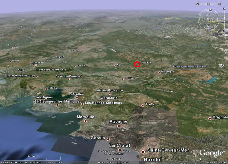 Localisation d'Oppedette (04) dans la région Provence Alpes Côte d'Azur