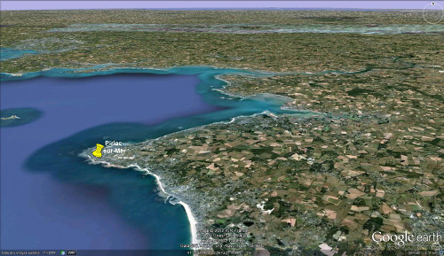 Vue Google Earth de la presqu'île de Piriac-sur-Mer