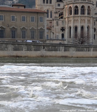 La Saône gelée à Lyon le 13 février 2012