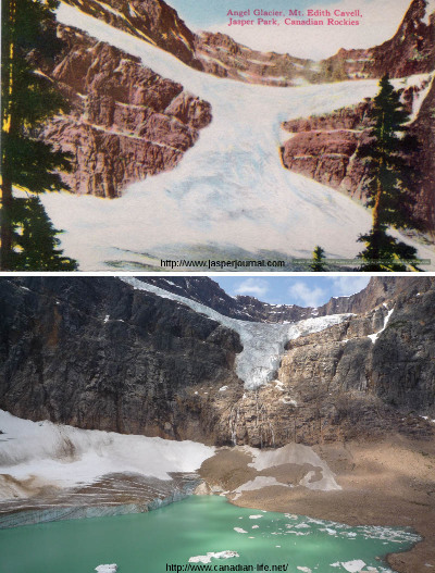 Le glacier Edith Cavell et le glacier de l'Ange, Parc National de Jasper, Canada