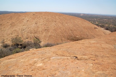 Vue partielle de l'inselberg granitique des Three Sisters, Afrique du Sud