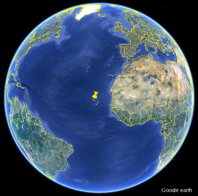 Position de l'archipel du Cap Vert dans l'océan Atlantique