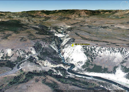 La vallée de la Yellowstone River vue au niveau des images précédentes