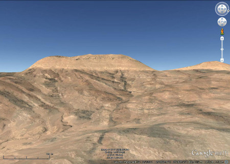 Image Google Earth prise en direction de l'Ouest, région d'Al Quwayra, Jordanie