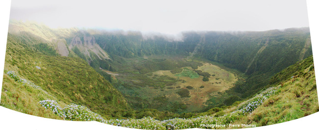 La caldeira de Faial (Açores) vue depuis son bord Sud-Est