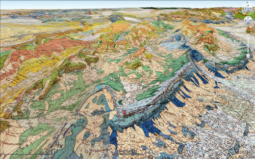 Carte géologique BRGM du massif de la Chartreuse correspondnat à la vue précédente