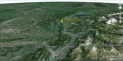 Localisation du Val de Fier et de l'anticlinal du Gros Foug