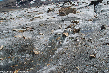 Détail de la surface du glacier de Saint Sorlin