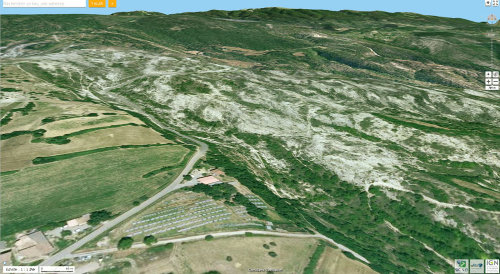 Vue aérienne du secteur des Mourres, Forcalquier (Alpes de Haute Provence)