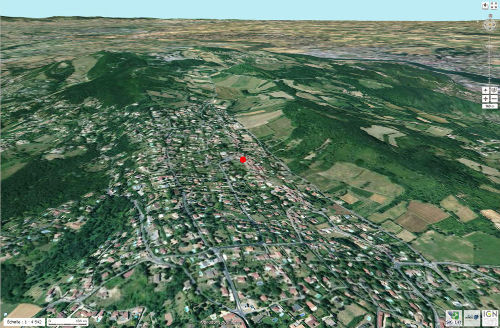 Photographie aérienne actuelle du secteur de Saint-Fortunat, commune de Saint-Didier-au-Mont-d'Or (Rhône)