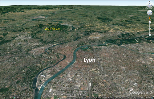 Vue aérienne de Lyon et du Nord-Ouest de sa région