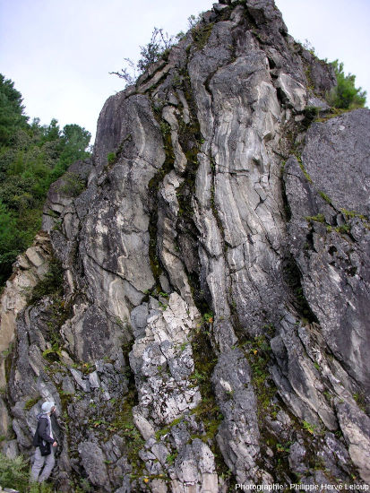 Affleurement de gneiss dans les monts Diancang, au-dessus de Dali (Yunnan, Chine)