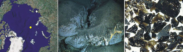 Exemple d'un magmatisme explosif ayant généré des dépôts pyroclatiques par 3700 m de fond dans l'océan glacial arctique