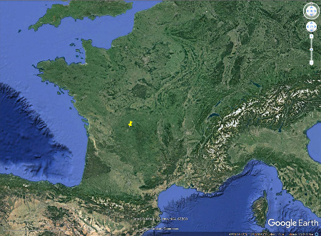 Localisation des Monts d'Ambazac et de leurs pegmatites en France