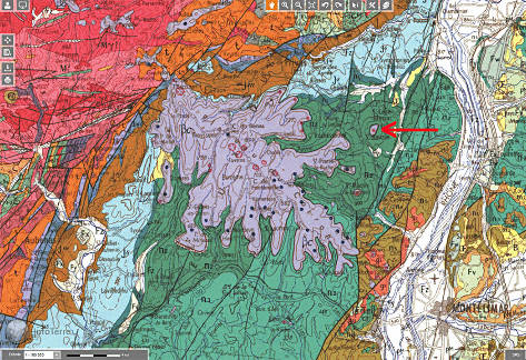 Carte géologique au 1/250 000 du secteur des Coirons