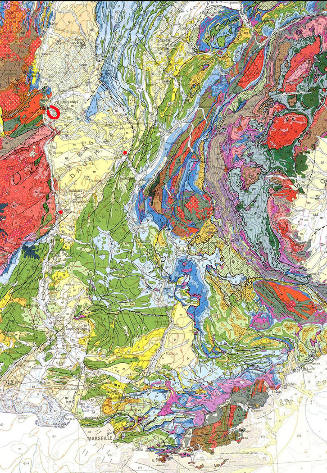 Extrait de la carte géologique de France au 1/1 000 000