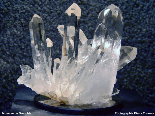 Échantillon de quartz alpins du Muséum de Grenoble