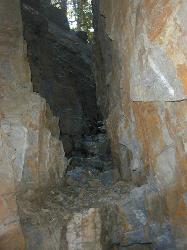 Une des galeries de la mine de La Gardette (Bourg d'Oisans, Isère)