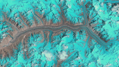 Image animée de la quasi-totalité du glacier du Baltoro (Karakoram, Pakistan)