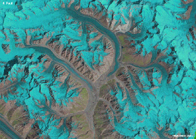 Image animée de la quasi-totalité du glacier Panmah dans le Karakoram, glacier voisin du Baltoro