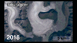 Image animée du glacier du Grand Plateau en Alaska