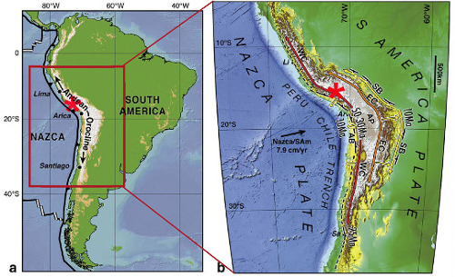 Carte structurale simplifiée des Andes centrales