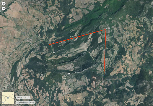 Photographie aérienne du secteur des Dentelles de Montmiral (Vaucluse)