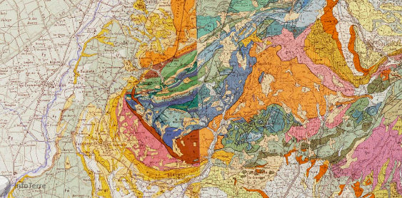 Montage des deux cartes géologiques à 1/50 000 d'Orange et Vaison-la-Romaine