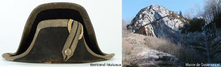 Ancienne coiffe de gendarme (1872) et pli “mis en berne” à Septmoncel (Jura)