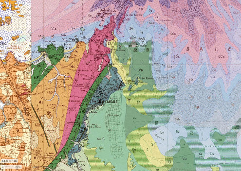 Extrait des cartes géologiques de la Baie du Mont Saint-Michel et de Saint-Malo