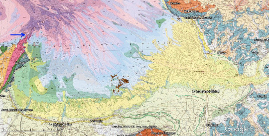 Les courants de marée particulièrement forts sont (entre autres) à l'origine de la sédimentation si riche de la Baie du Mont Saint-Michel, dont la carte géologique à 1/50 000 donne un aperçu