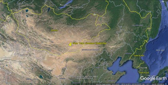 Localisation du site fossilifère de Shar Tsav (Mongolie)