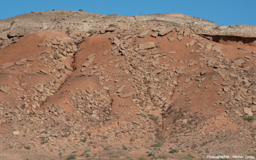 Détail des formations fossilifères de la tombe des dragons, désert de Gobi, Mongolie
