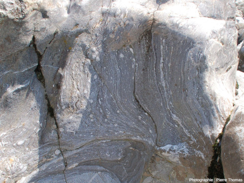 Haut de l'affleurement à gneiss et granite, ici principalement constitué de gneiss œillés